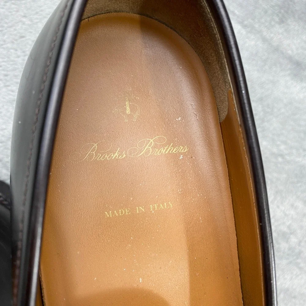 Brooks Brothers Penny Loafers Mens 10.5 Golden Fleece Burgundy Leather Italy
